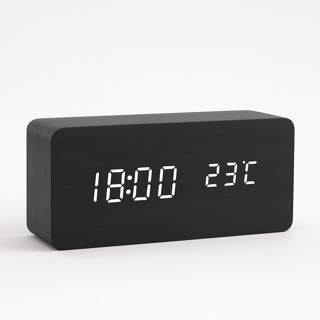 Digital alarm clock black