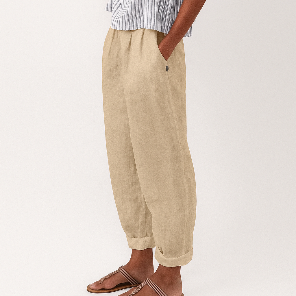 Dini pants with model khaki