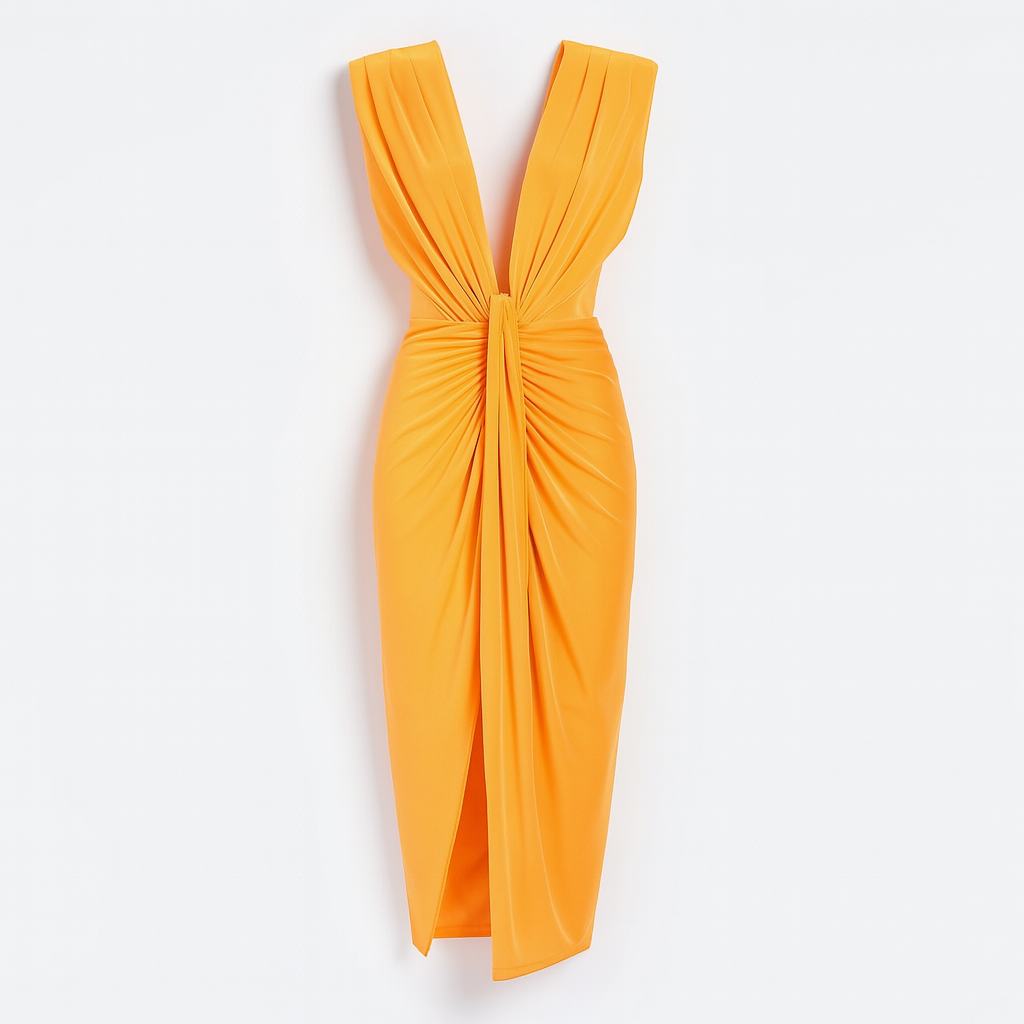 Elegant evening dress orange