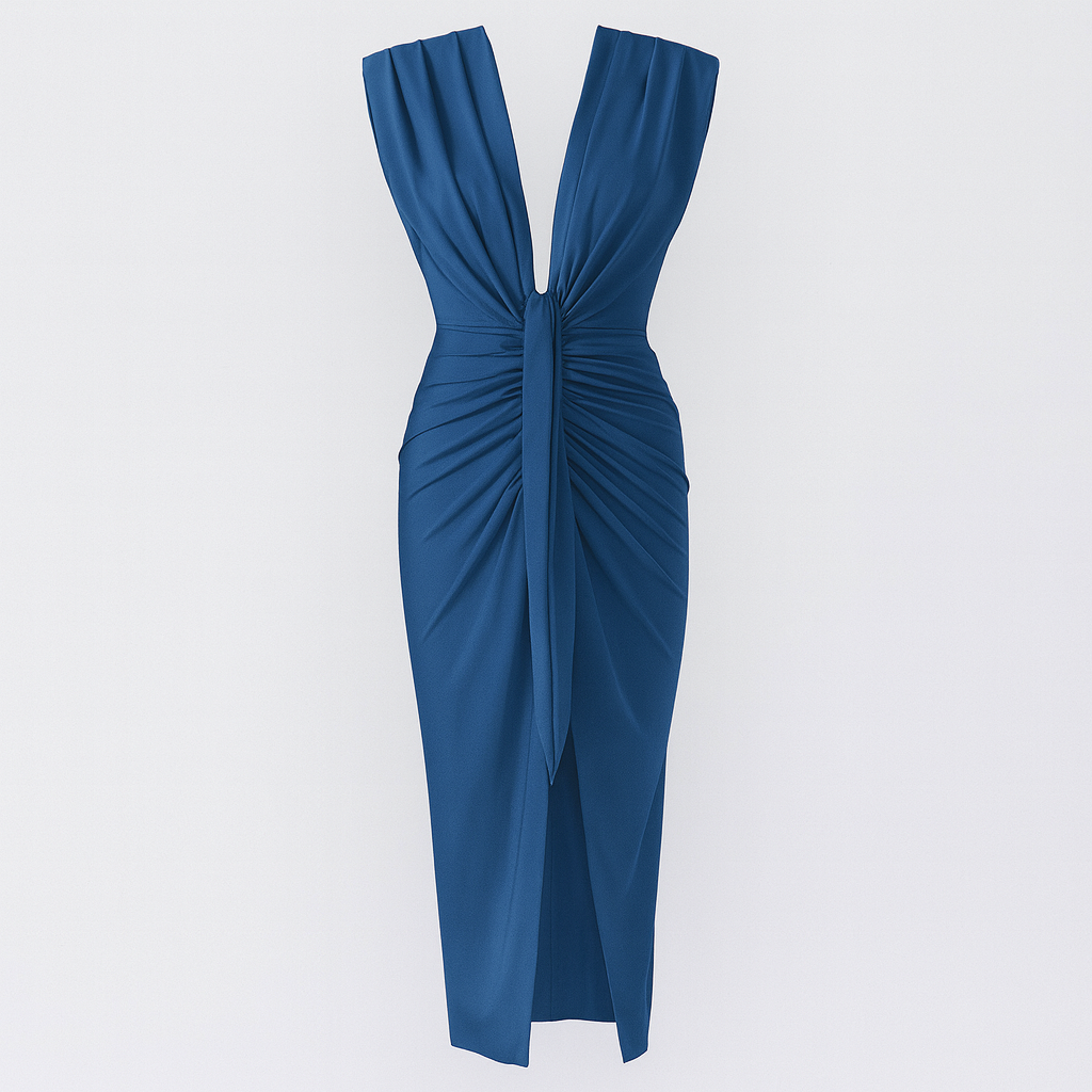 Elegant evening dress blue