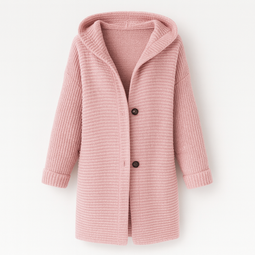 Cardigan with hood pink