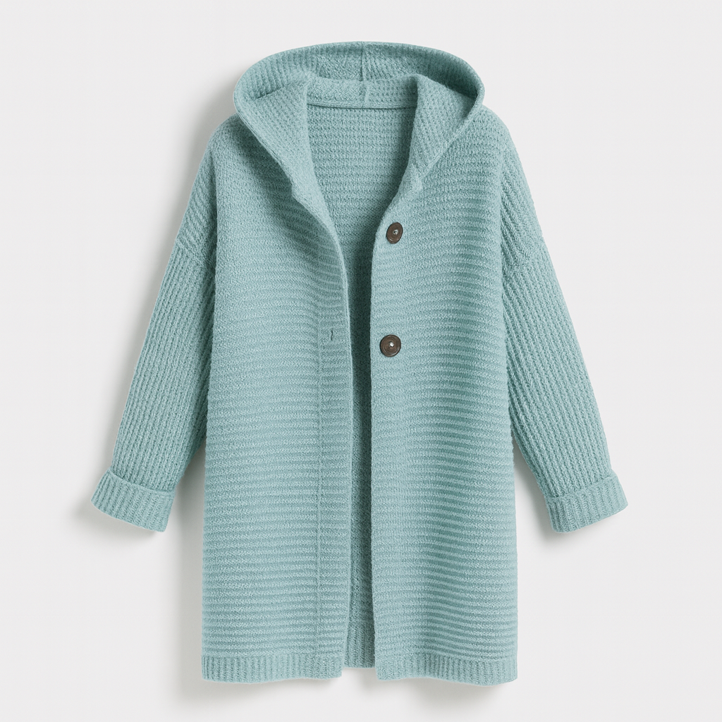 Cardigan with hood light green