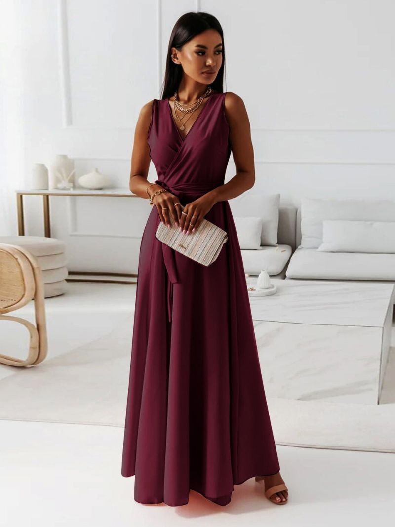 Anya Long Women's Dress - Elegant Envelope Dress with Slimming Cut and Breathable Comfort