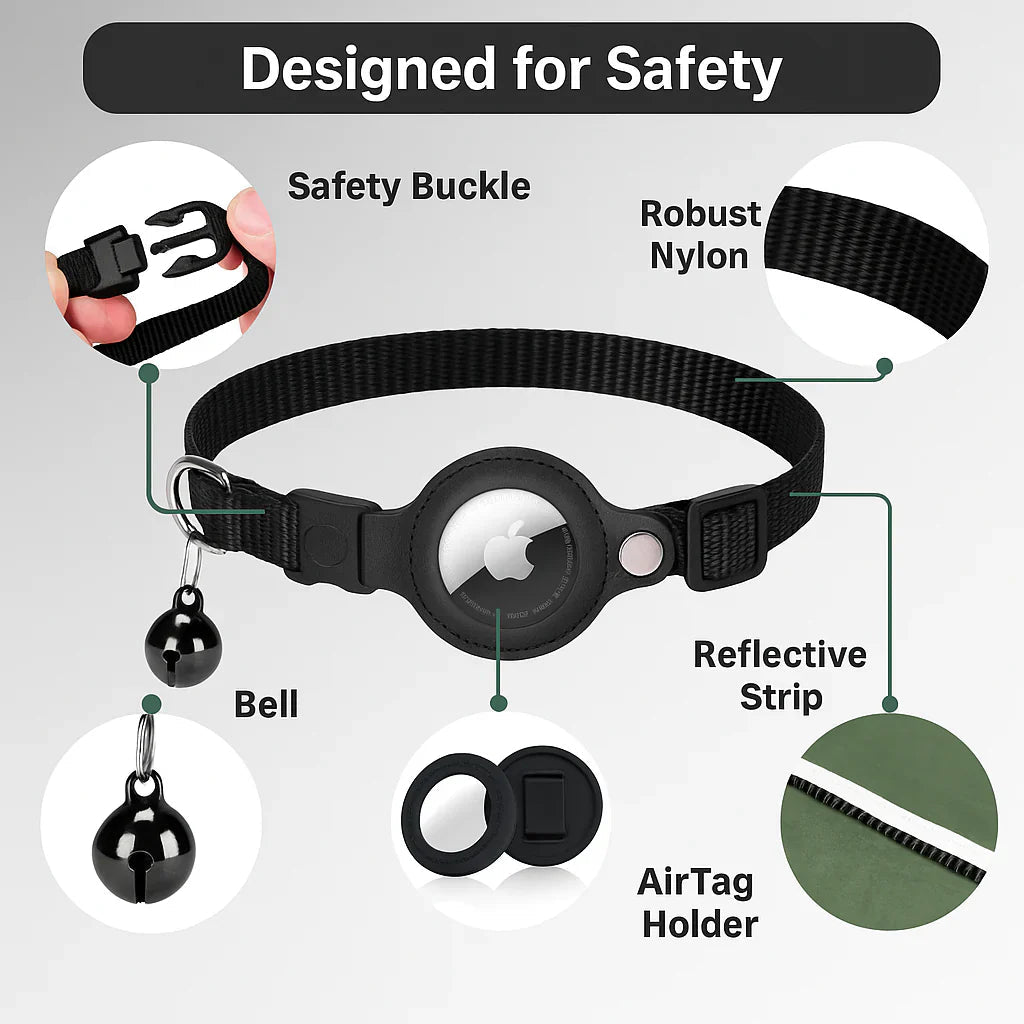 GPS tracker collar for cats | Quick release, reflective design and durable for safe outdoor adventures