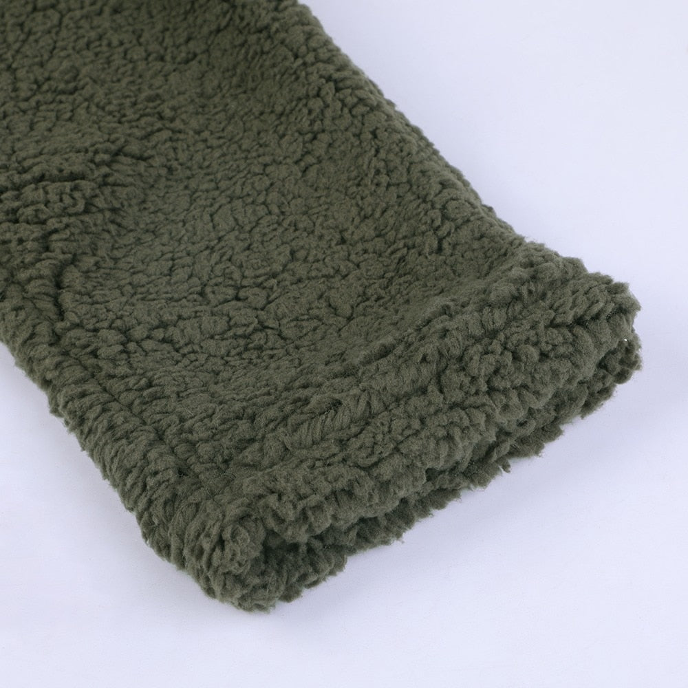 Cappotto in peluche con cappuccio per donna