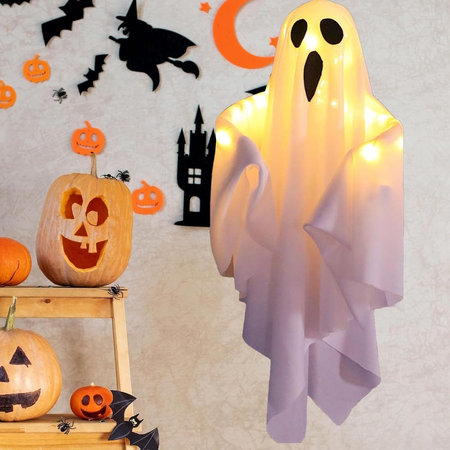Διακόσμηση Φωτός Φαντάσματος Halloween | Φωτεινό Σχέδιο Υφάσματος