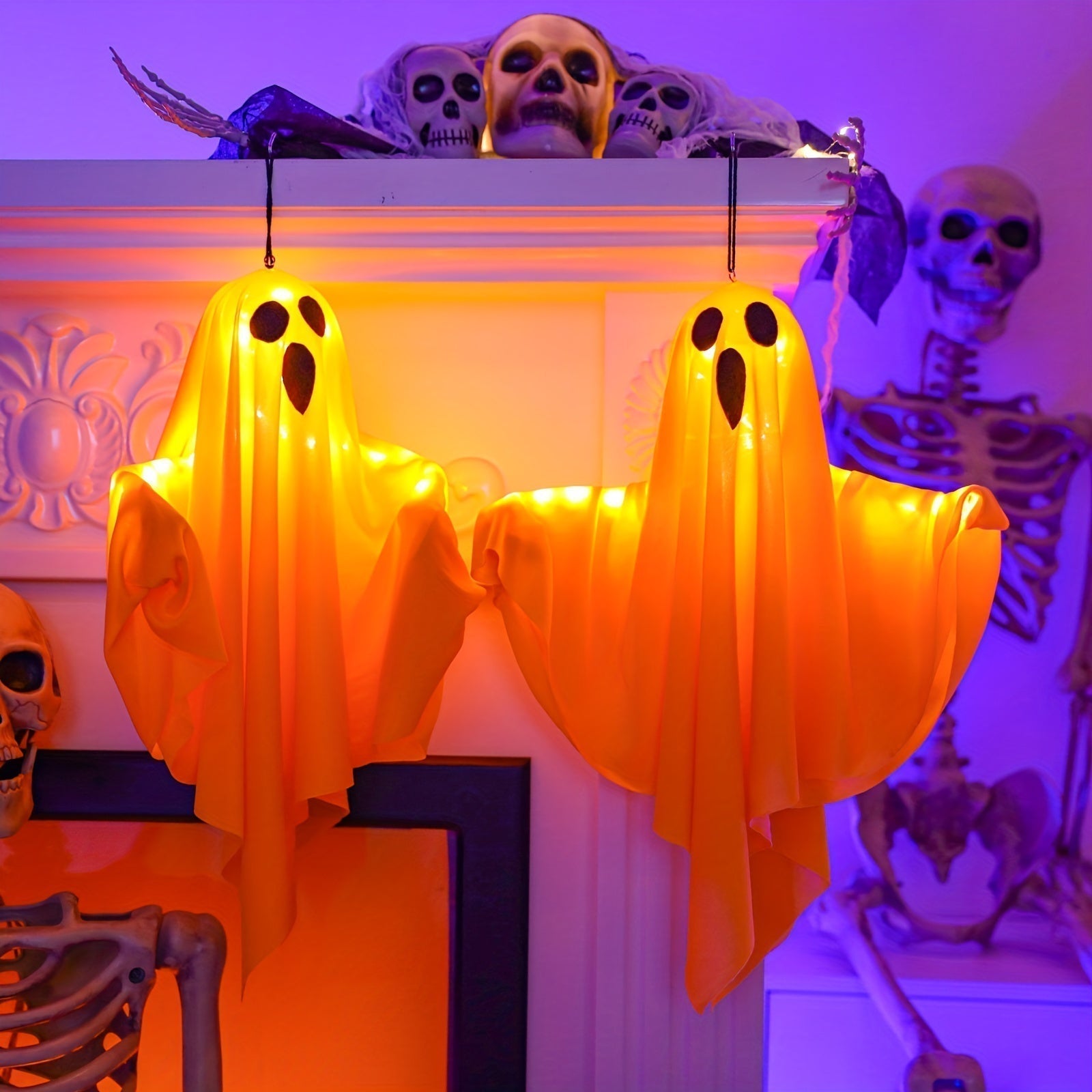 Dekorácia svetla Halloween duch | Svietiaci dizajn z látky
