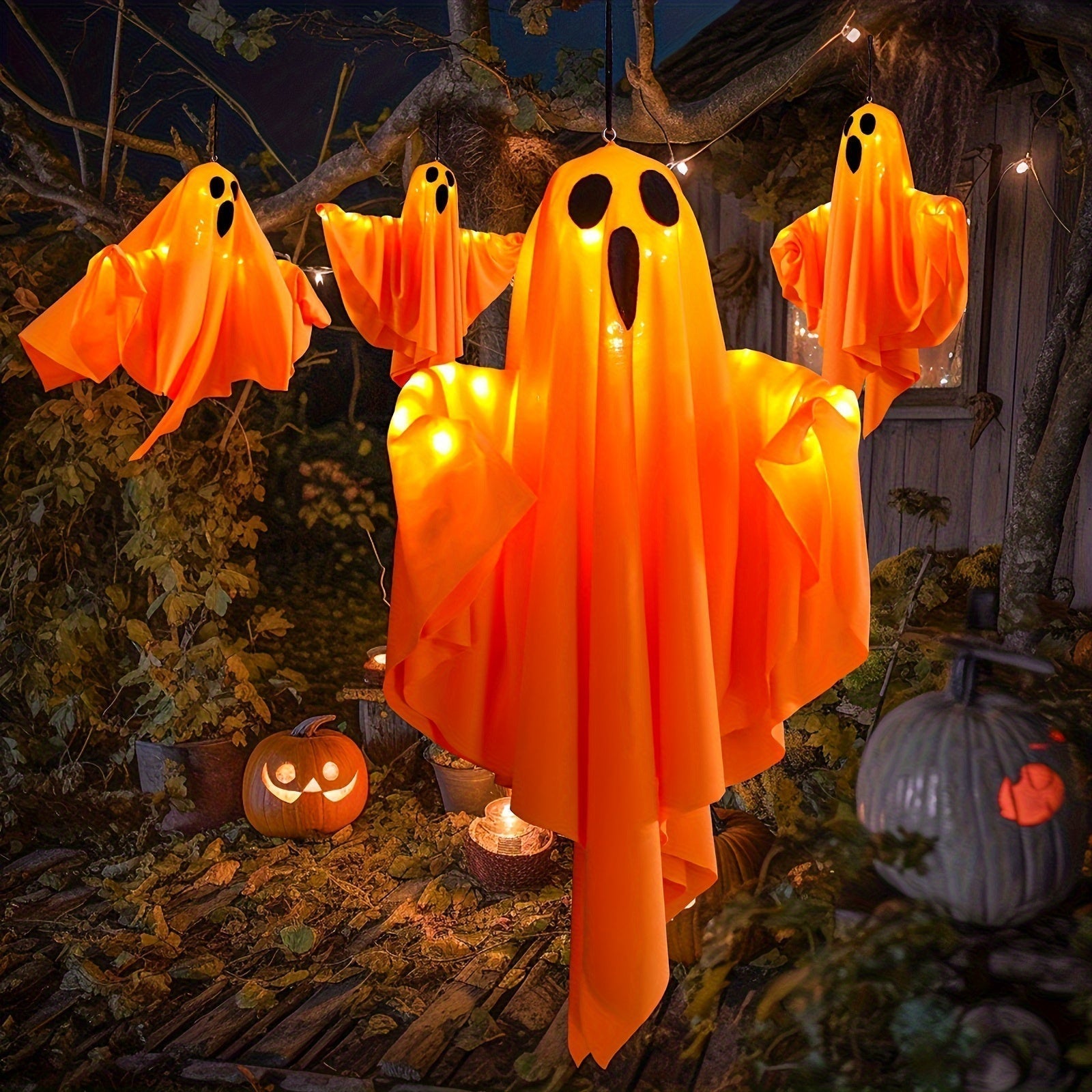 Dekorácia svetla Halloween duch | Svietiaci dizajn z látky