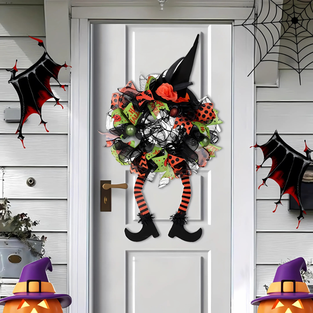 Στεφάνι Πόρτας Halloween | Σχέδιο Δίχτυ Ποδιών Μάγισσας