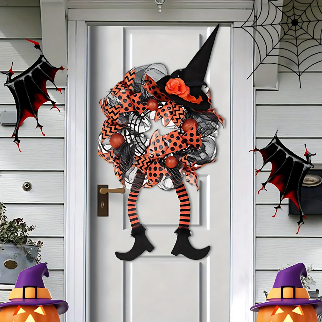 Στεφάνι Πόρτας Halloween | Σχέδιο Δίχτυ Ποδιών Μάγισσας