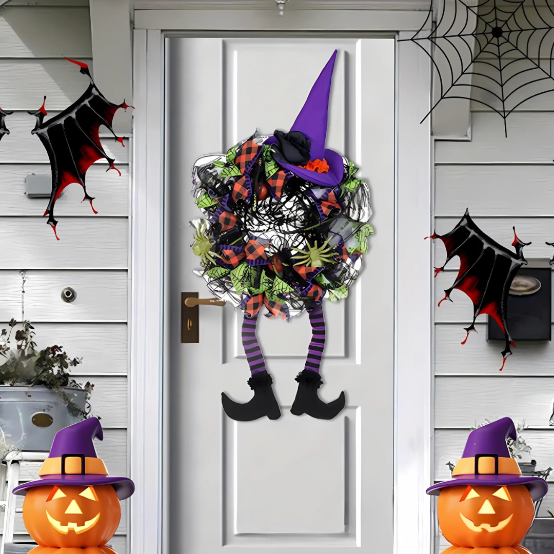 Στεφάνι Πόρτας Halloween | Σχέδιο Δίχτυ Ποδιών Μάγισσας