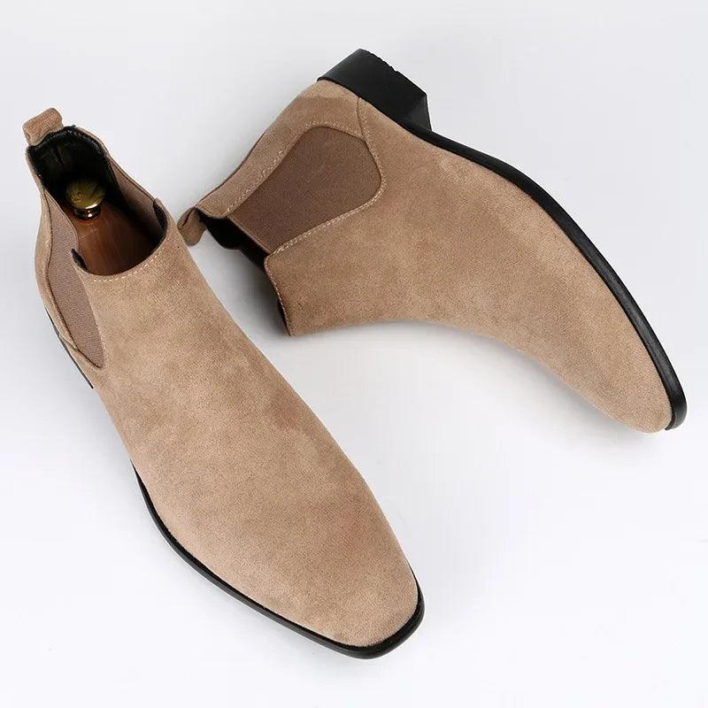 Chelsea boots for men in faux suede, timeless design