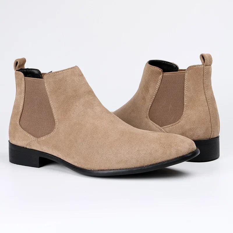 Chelsea boots for men in faux suede, timeless design
