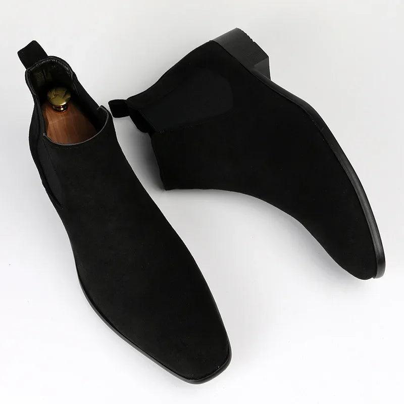 Chelsea boots for men in faux suede, timeless design
