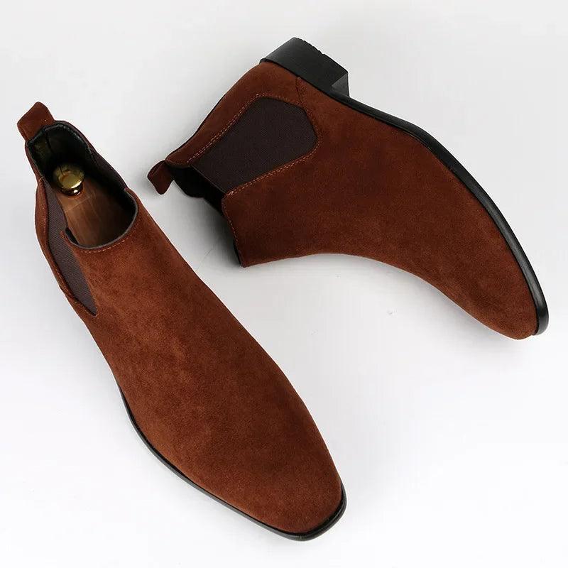 Chelsea boots for men in faux suede, timeless design