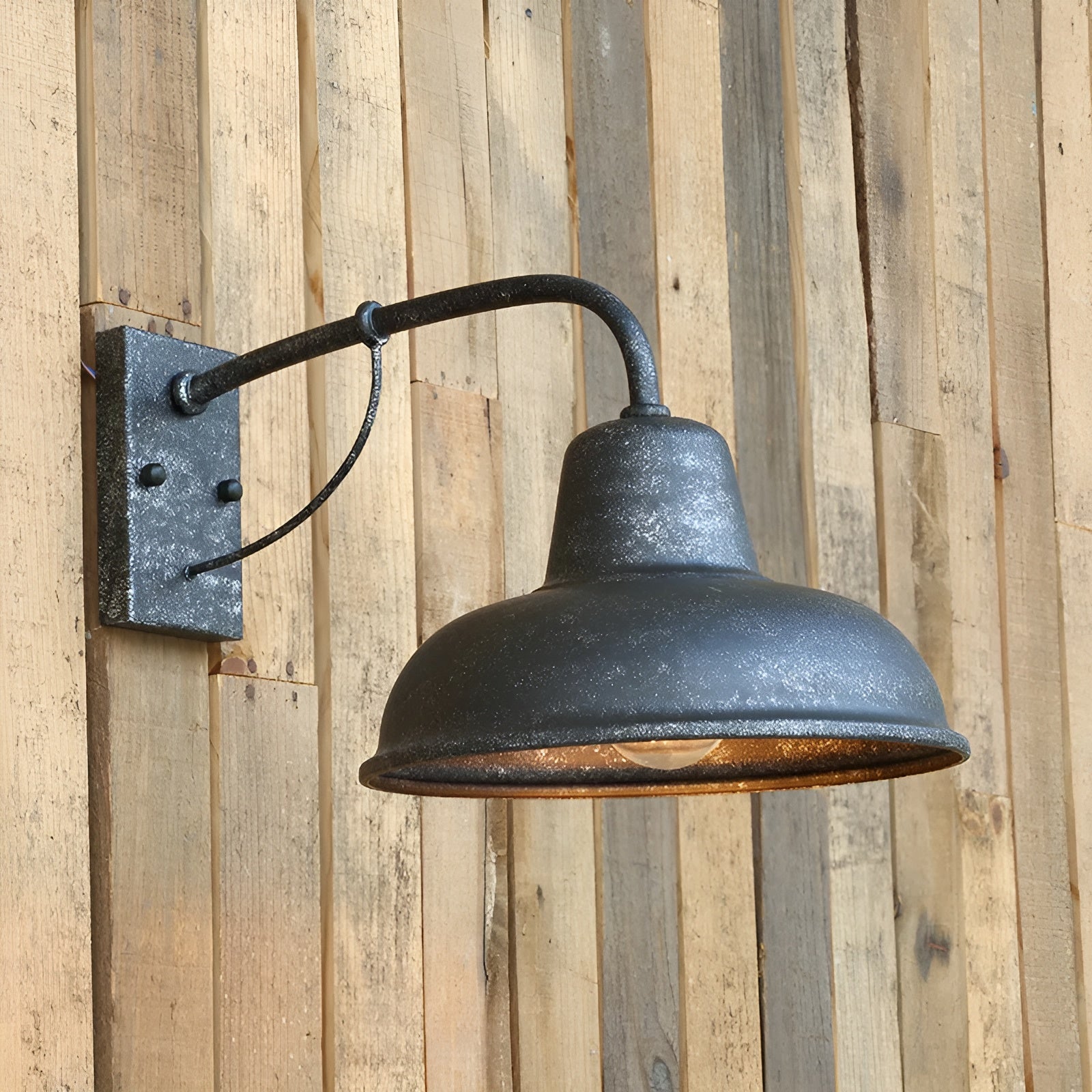 Aisle Fer Sconce - Antique vintage barn light - Black Industrial wall light