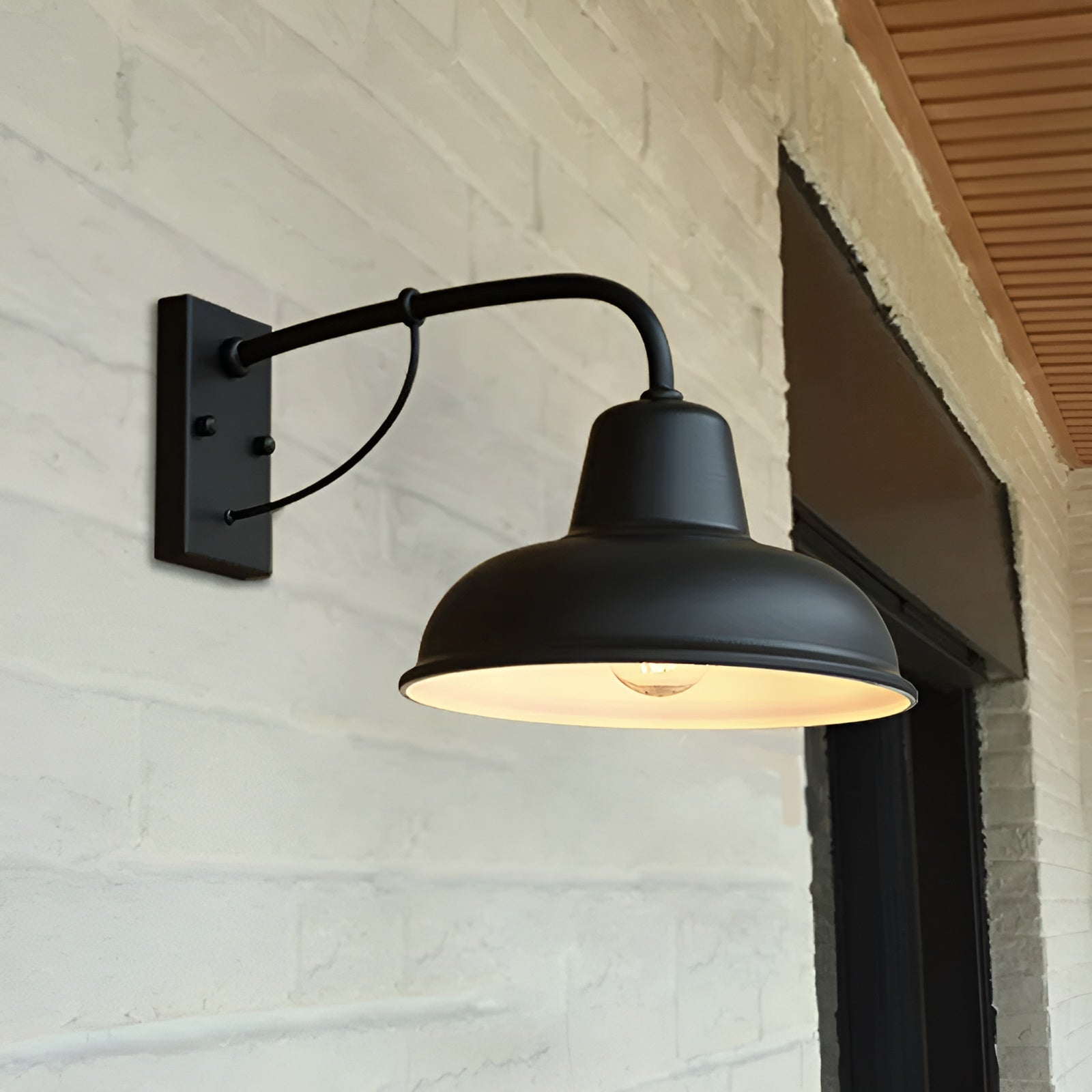 Aisle Fer Sconce - Antique vintage barn light - Black Industrial wall light