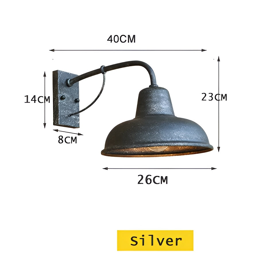 Aisle Fer Sconce - Antique vintage barn light - Black Industrial wall light