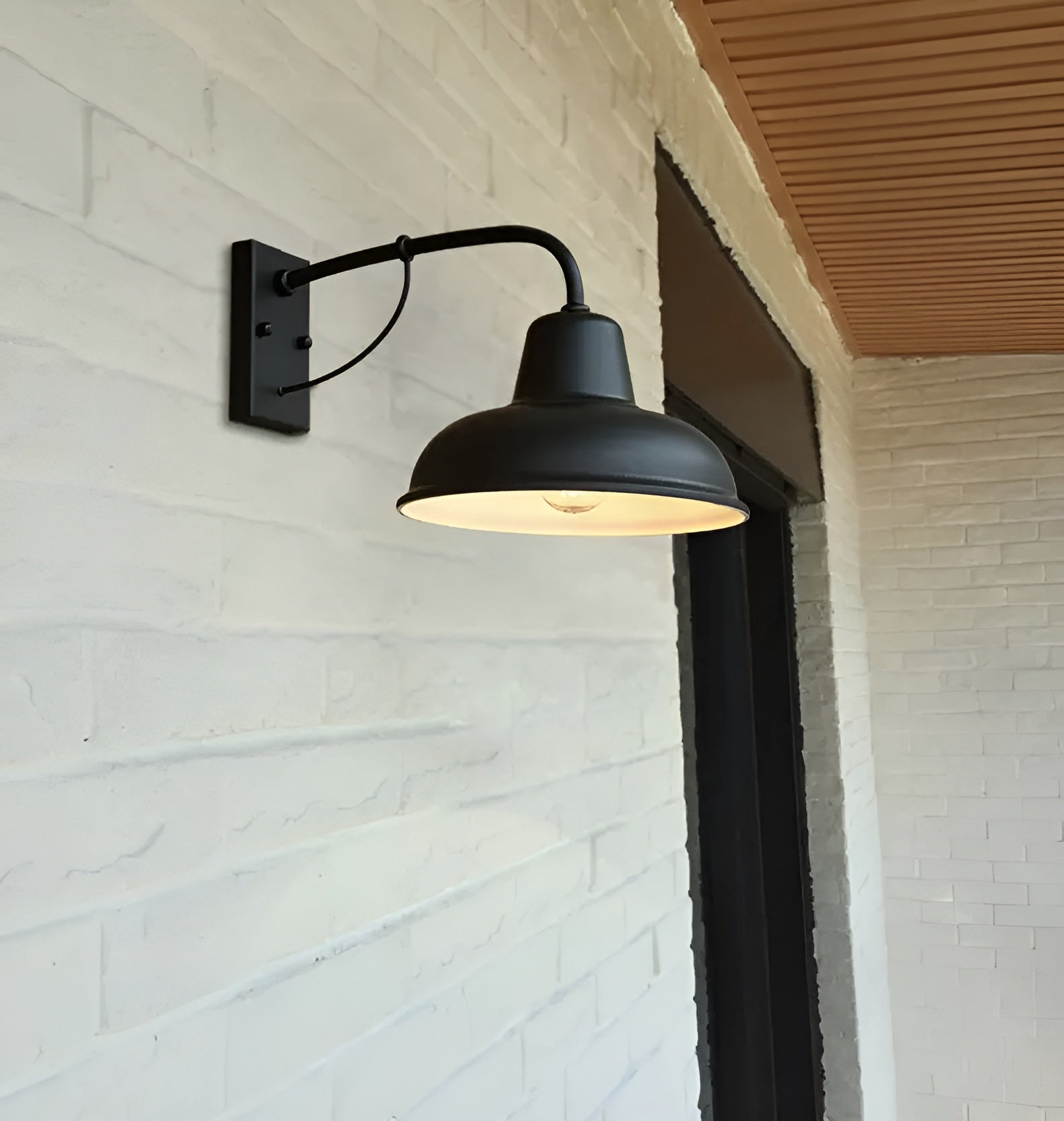 Aisle Fer Sconce - Antique vintage barn light - Black Industrial wall light