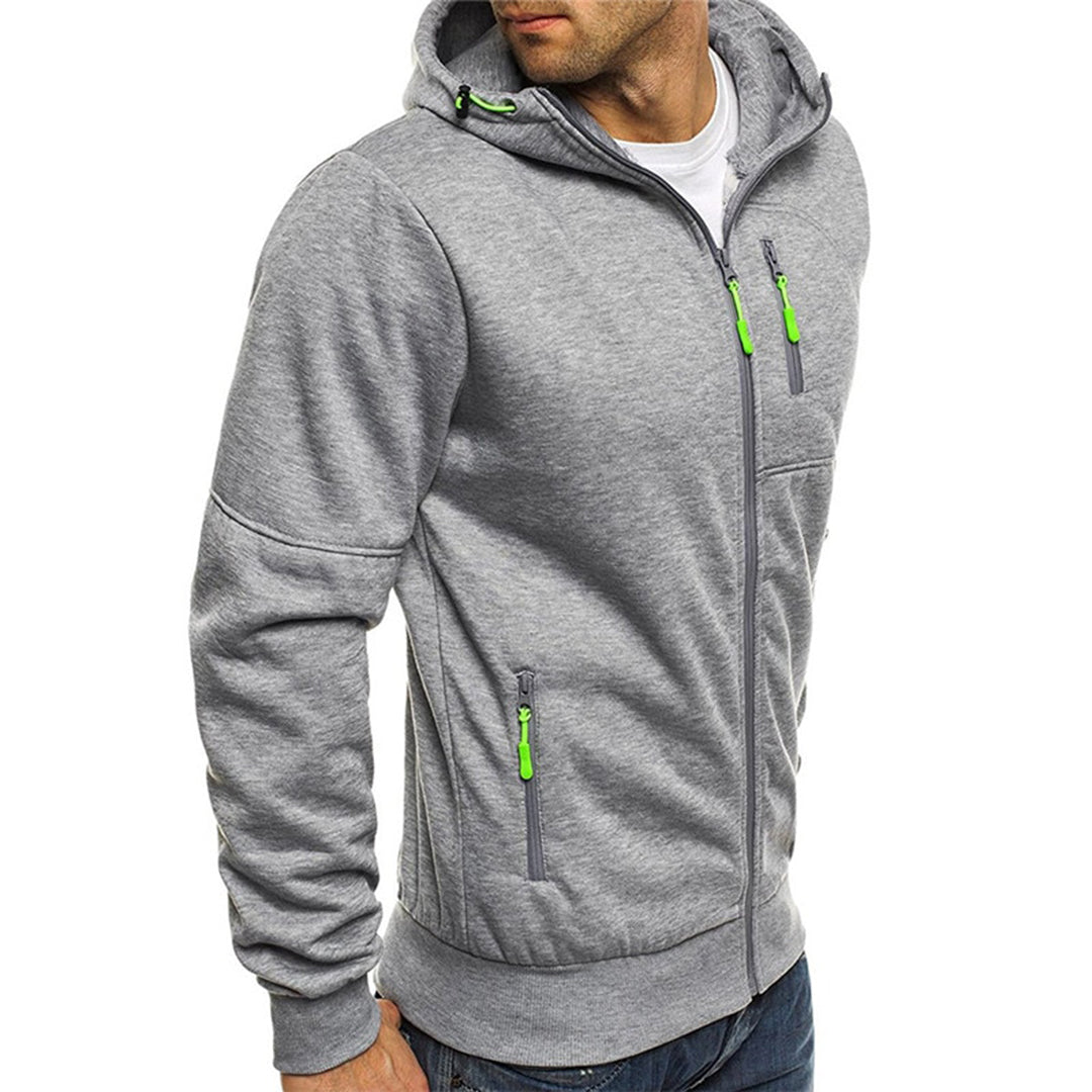 JACKS - Lightweight summer sweater with zipper and hood for men