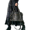 Women's structured shoulder bag with washed finish and compartments