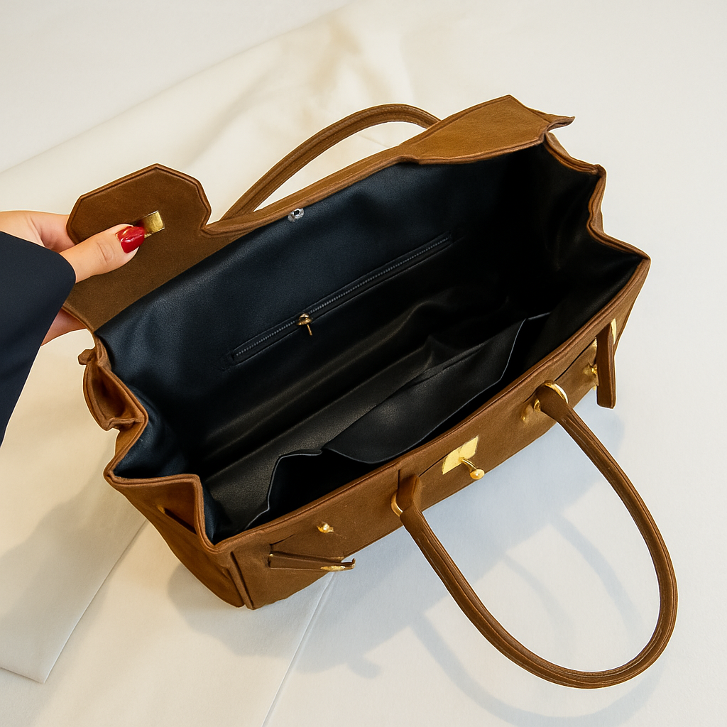 shoulder bag brown with model