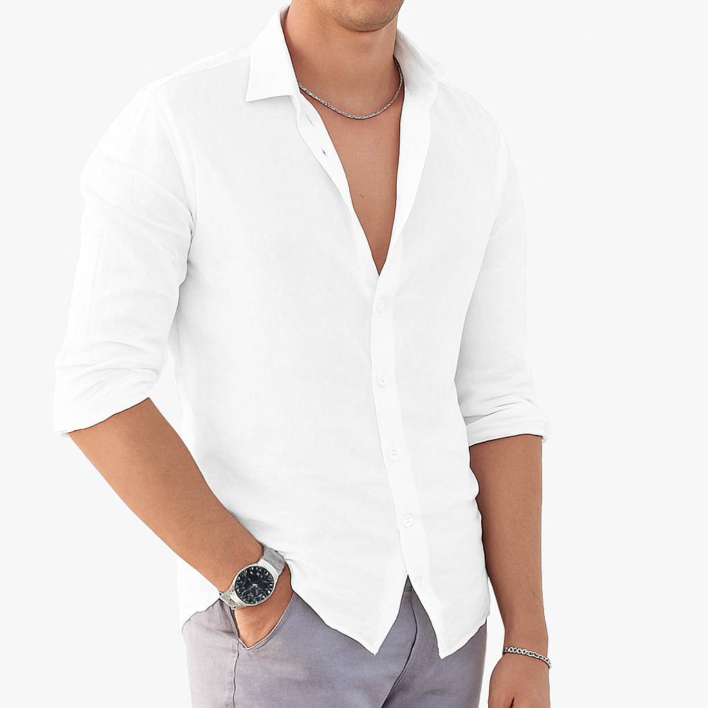Linen shirt for men white