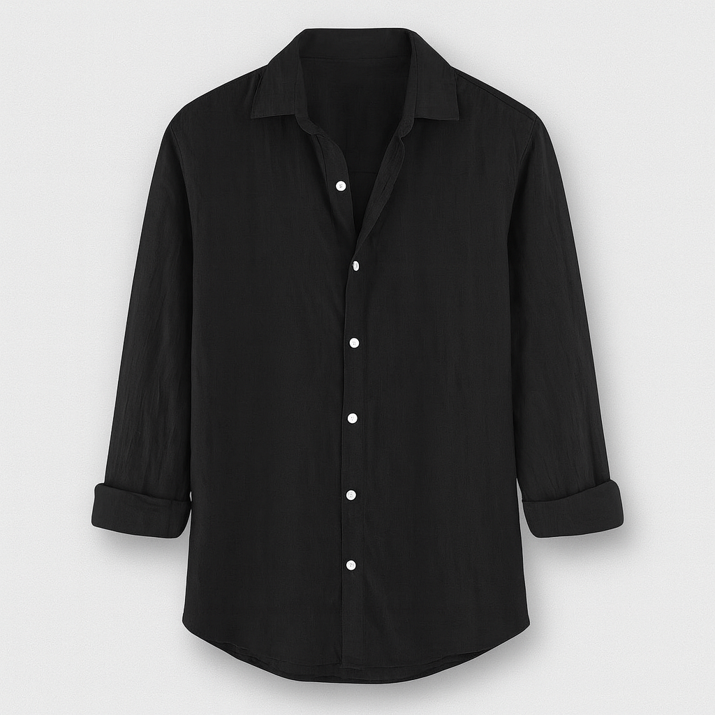 Linen shirt for men black