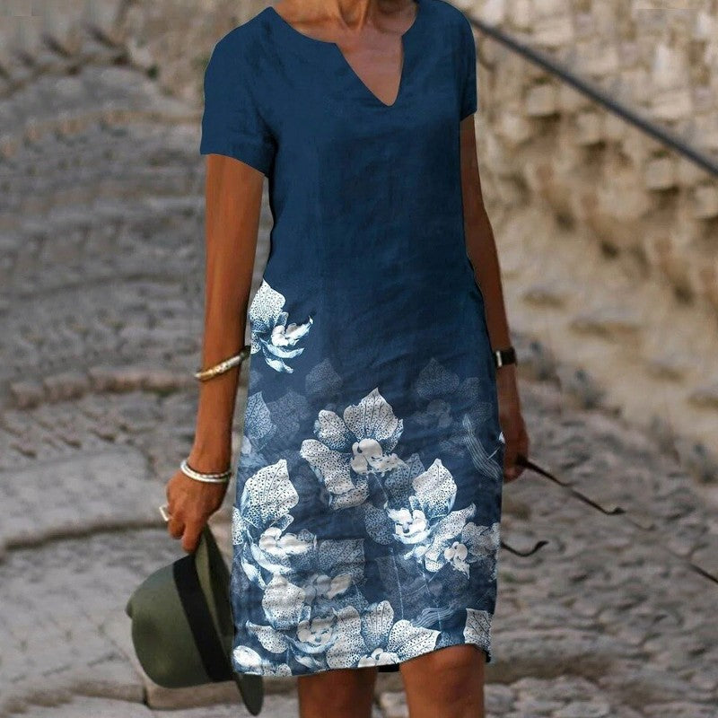 Isabelle Women's Summer Dress - Airy Floral Dress with Elegant Cut and Breathable Comfort