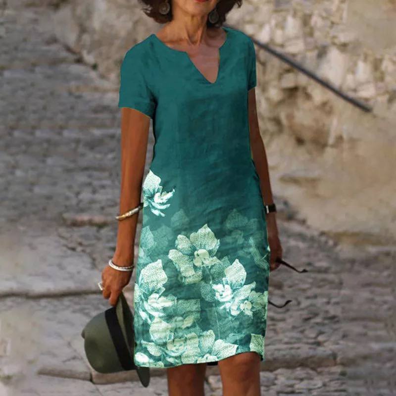 Isabelle Women's Summer Dress - Airy Floral Dress with Elegant Cut and Breathable Comfort