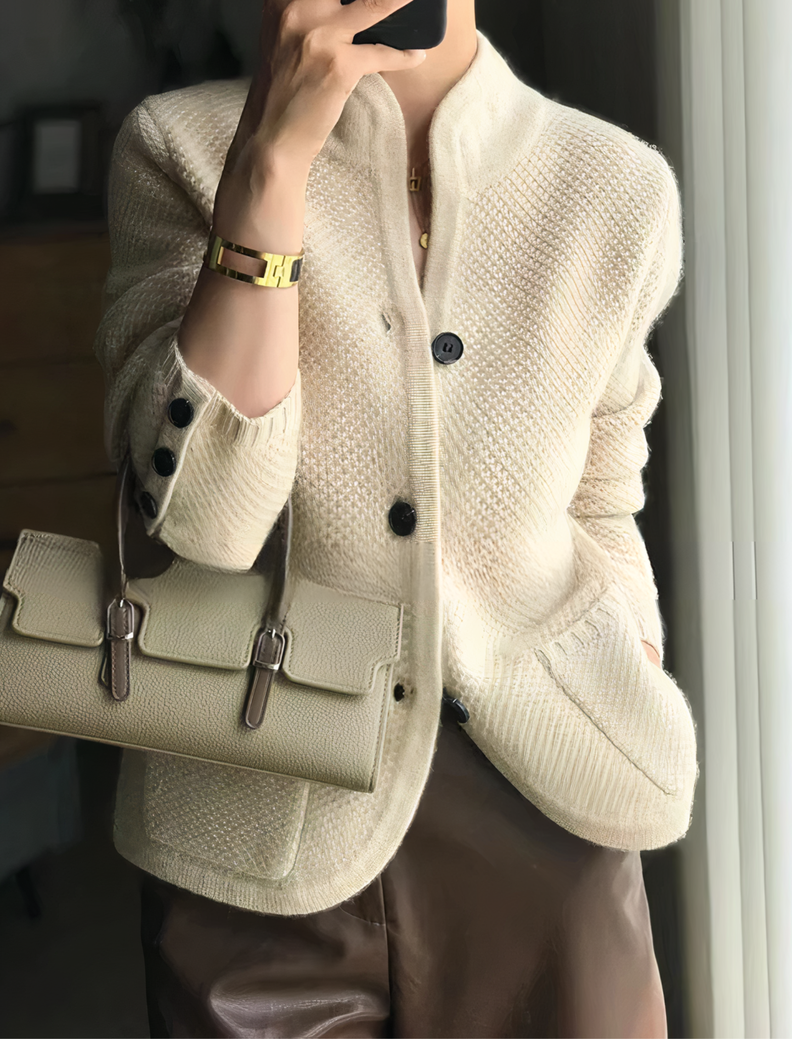Women's cashmere cardigan with buttons for style