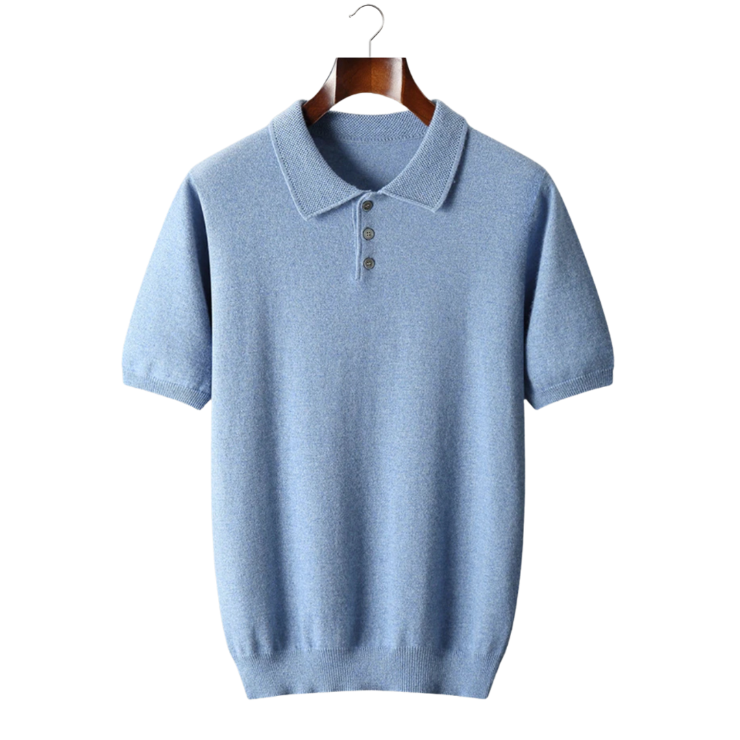 Button-Down Textured Knit Polo for Men - Image 1