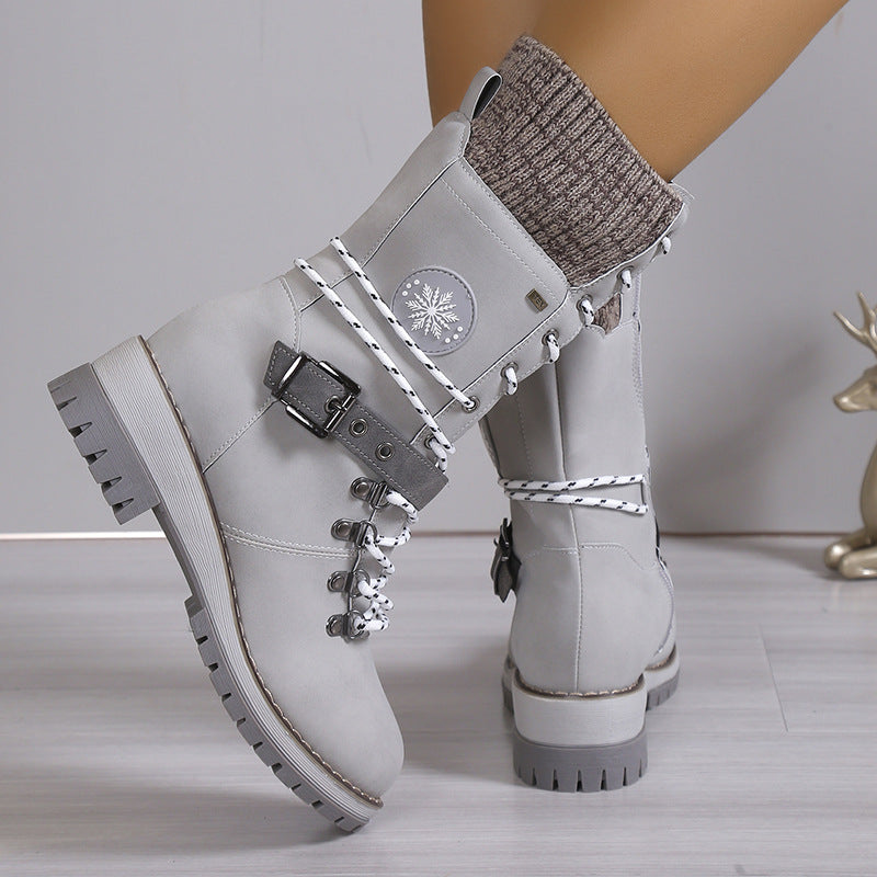 Зимові черевики з нековзною та теплою підкладкою