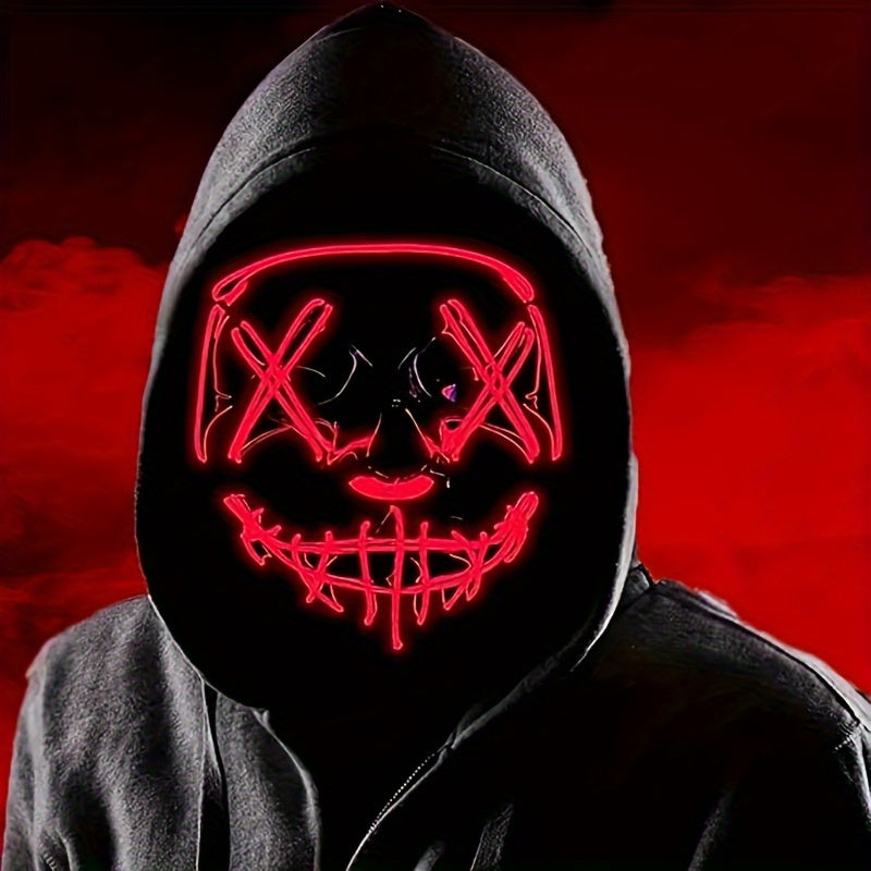 Maschera LED di Halloween | Design Anonimo con Bagliore Rosso