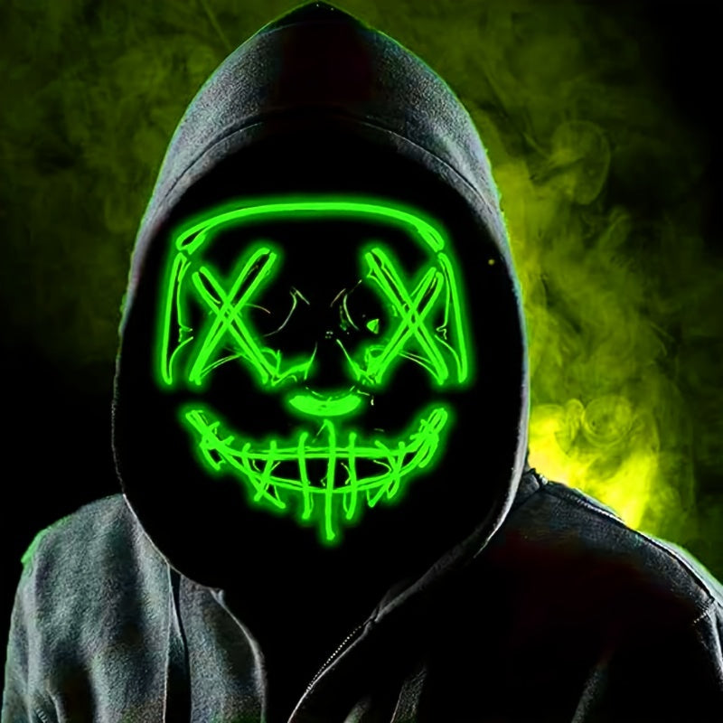 Maschera LED di Halloween | Design Anonimo con Bagliore Rosso