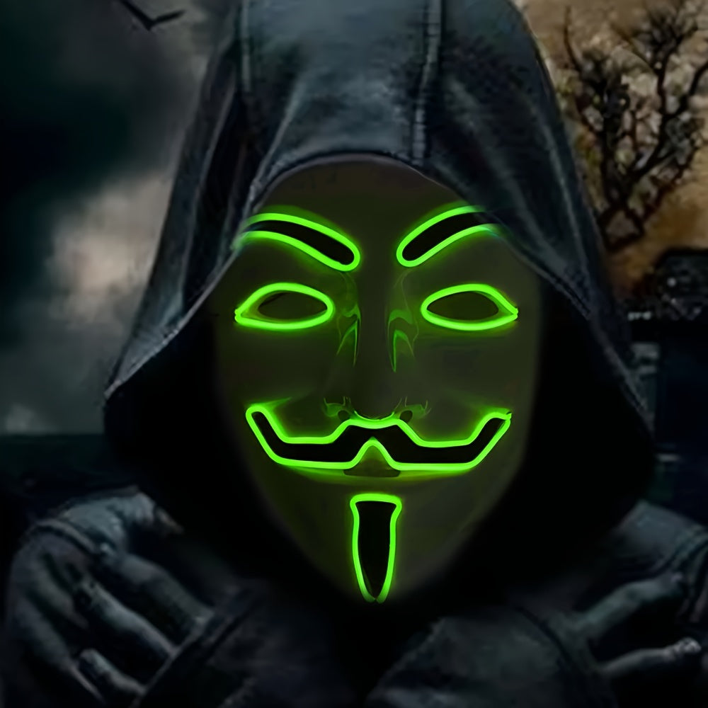 Maschera LED di Halloween | Design Anonimo con Bagliore Rosso