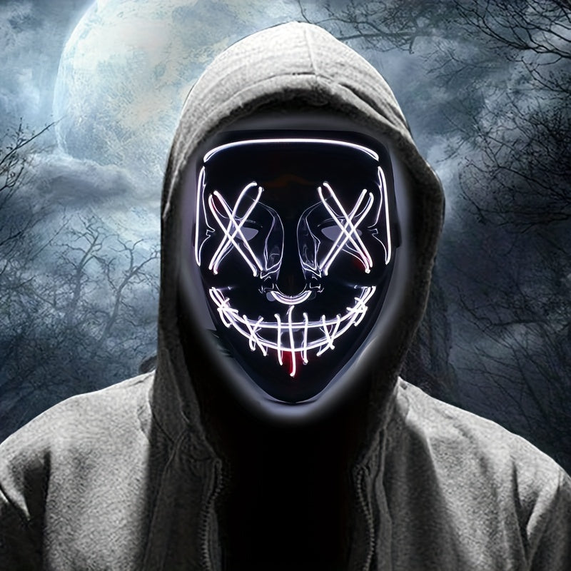 Maschera LED di Halloween | Design Anonimo con Bagliore Rosso