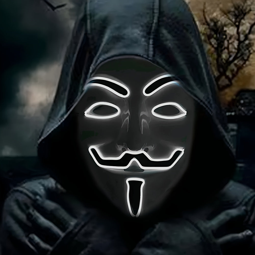 Maschera LED di Halloween | Design Anonimo con Bagliore Rosso