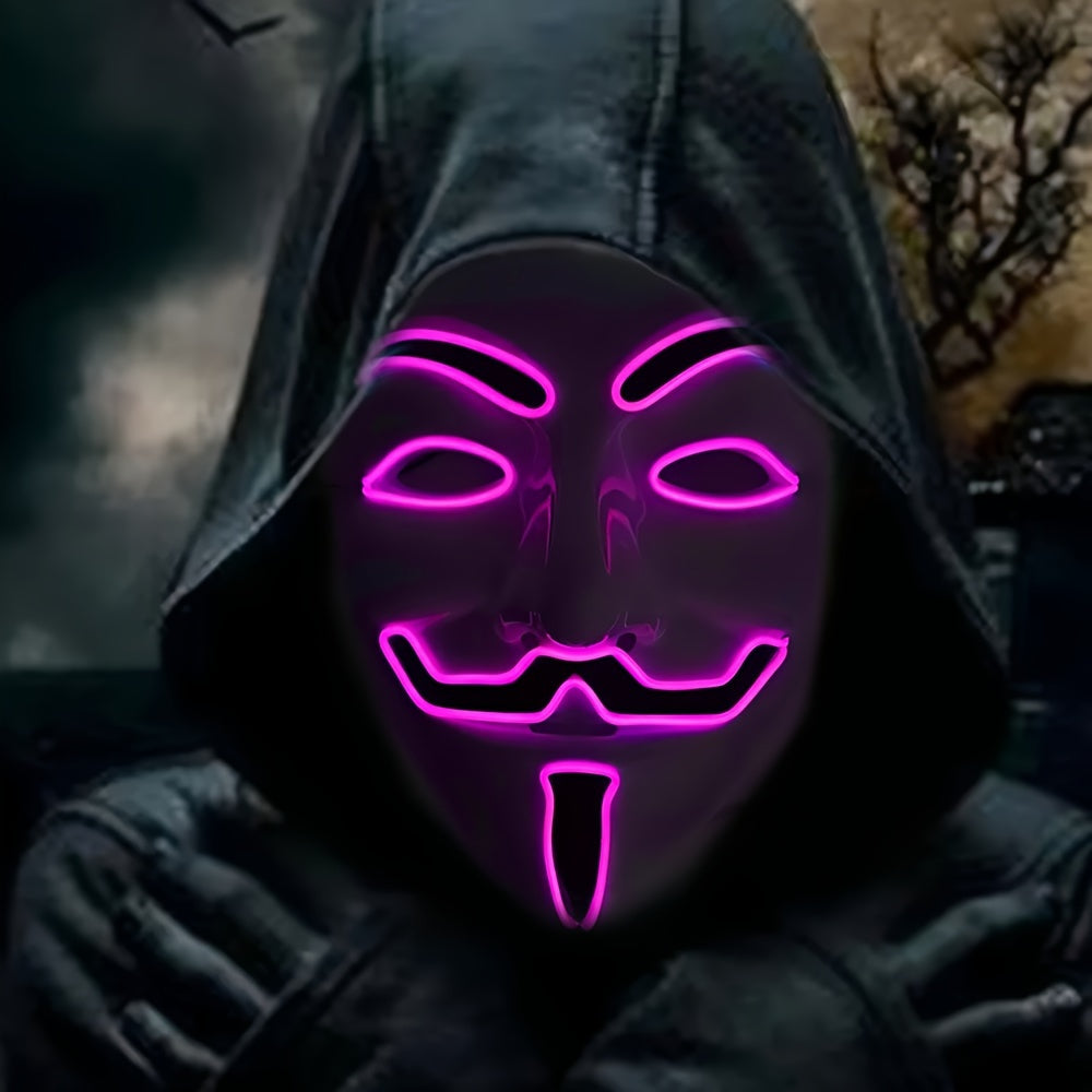 Maschera LED di Halloween | Design Anonimo con Bagliore Rosso
