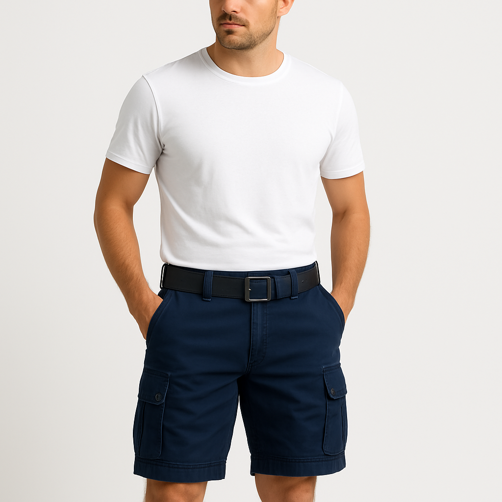 Cargo short with model navy blue