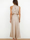 Mira Women's Satin Dress - Elegant Sleeveless Maxi Dress with Shimmering Finish and Feminine Cut