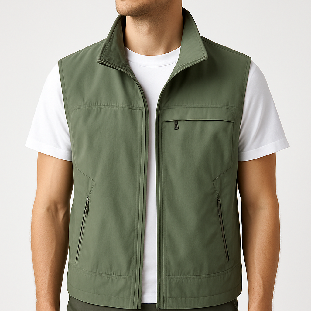 Men's vest with model army green