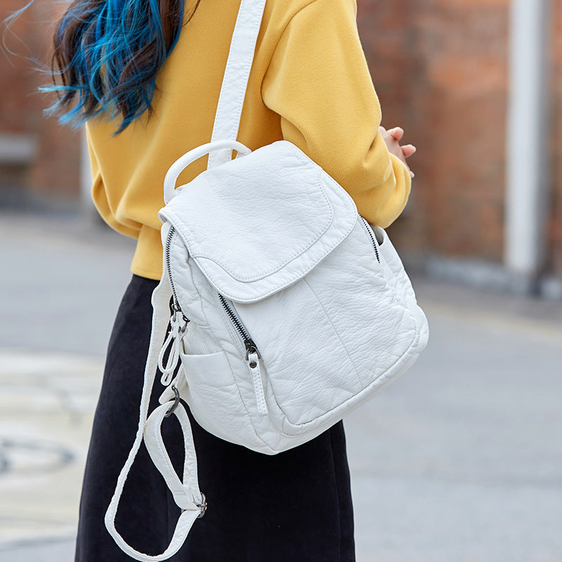 VogueStyle backpack - Fashionable, soft leather & lots of storage space