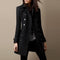 Refined long tweed jacket with buttons for women