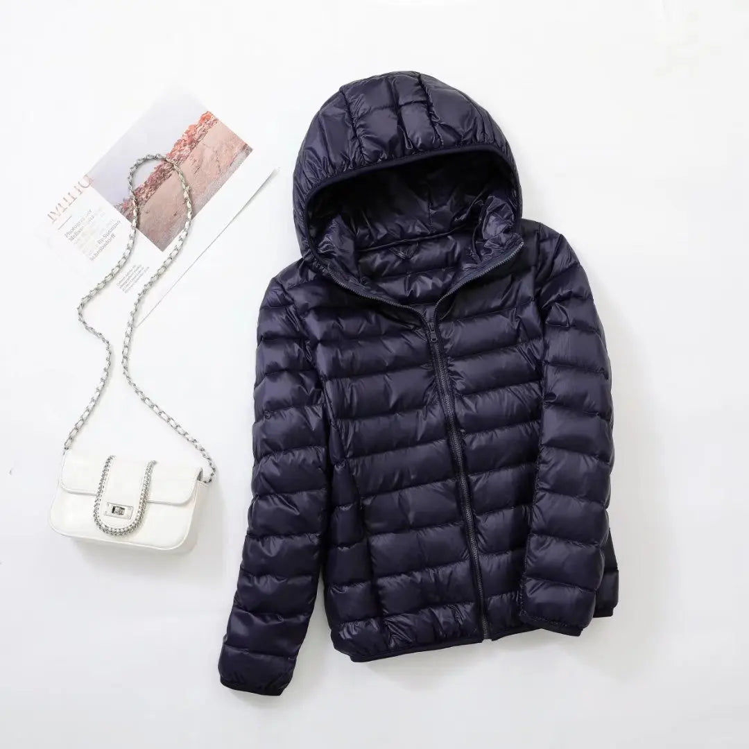Women's down jacket with hood