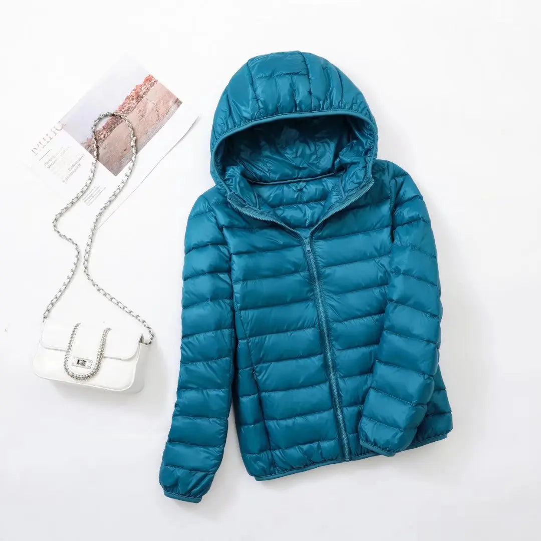 Women's down jacket with hood