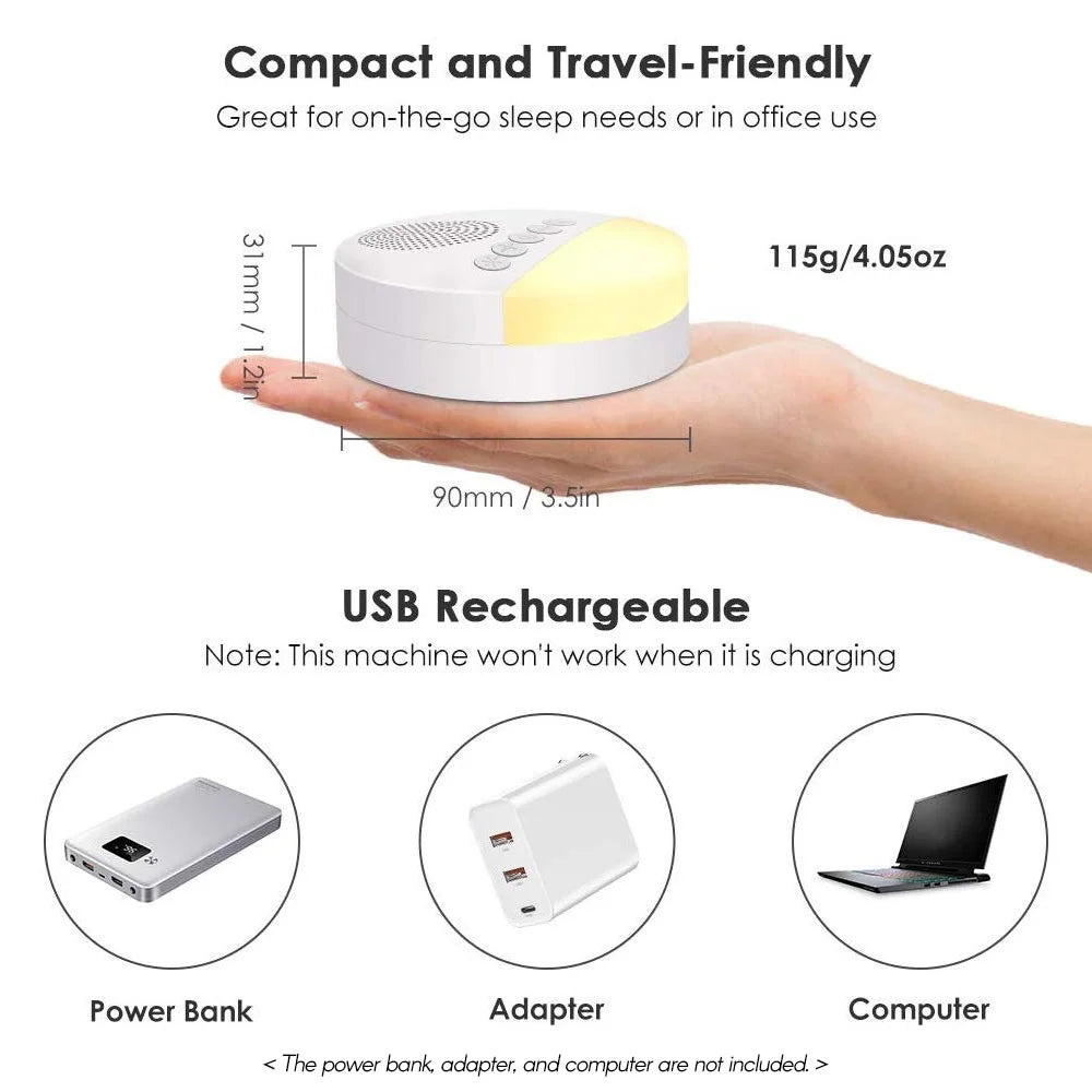 The DreamySnooze white noise machine - For peaceful nights and happy babies