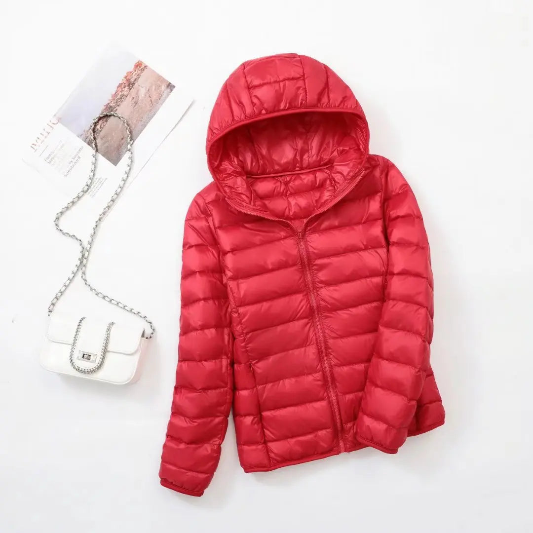 Women's down jacket with hood