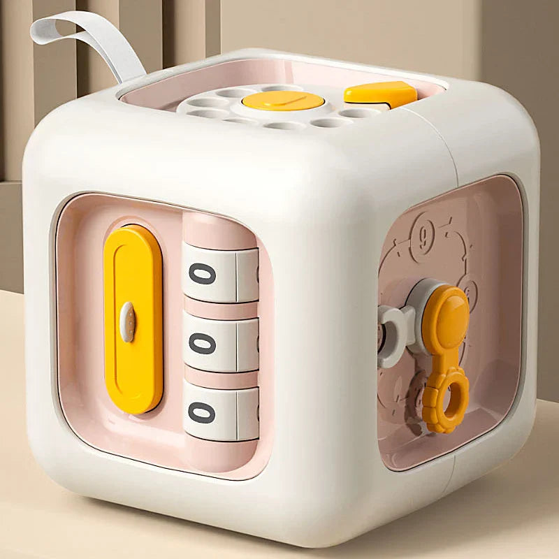 6-in-1 Montessori Sensory Busy Board educational toy cube for children