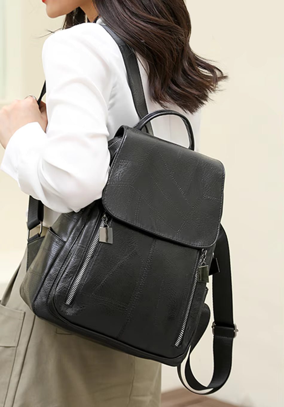 Stylish leather ladies backpack | Theft-proof bag | Roswitha
